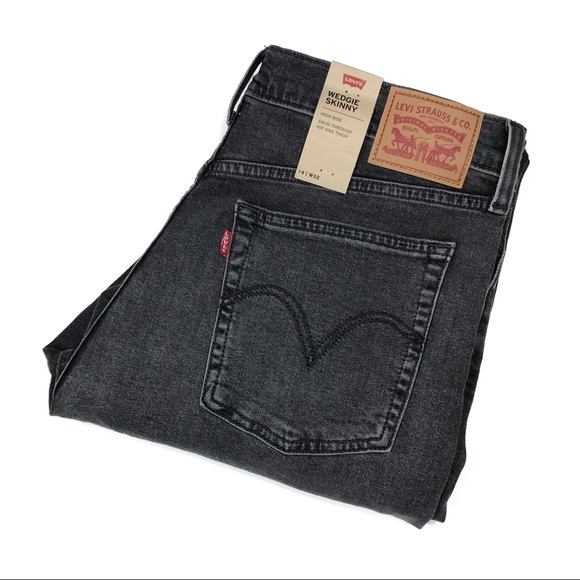 •LEVIS• Wedgie Skinny High Rise Jeans Jet Pack Black - Picture 8 of 8